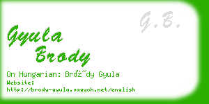 gyula brody business card